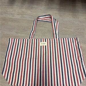 Sezane Red Navy Stripe Tote Bag